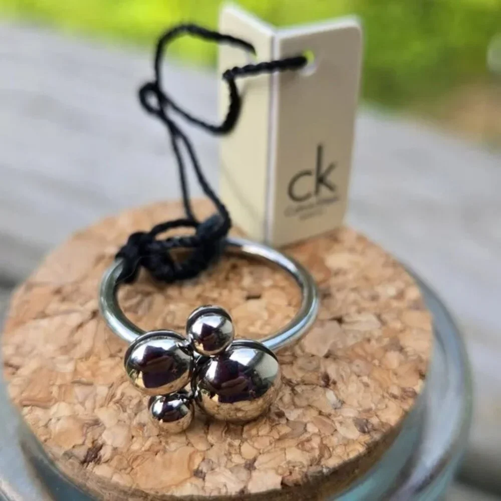 Calvin Klein Sterling Silver Fidget Spinning Ring with Box & Pouch NWT - Picture 1 of 8